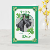 St. Patrick's Day Giant Schnauzer Kaart (Gele Bloem)