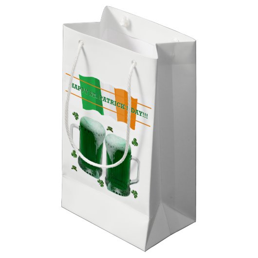 St. Patrick's Day Gift Bag Beer Klein Cadeauzakje (Voorkant Gekanteld)