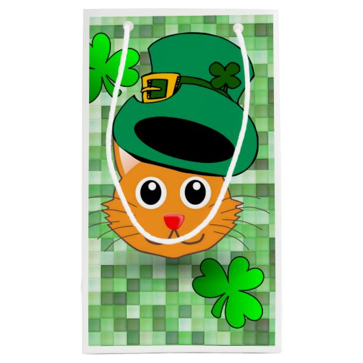 St. Patrick's Day Gift Bag Cat Klein Cadeauzakje (Achterkant)
