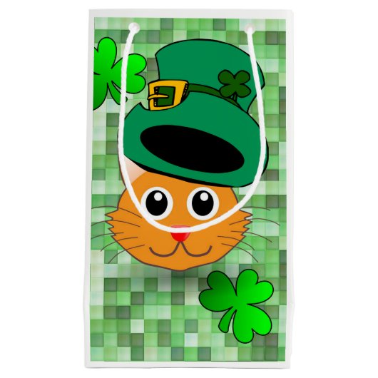 St. Patrick's Day Gift Bag Cat Klein Cadeauzakje (Voorkant)