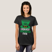 St Patrick's Day Gift Luckiest Firefighter Ever Le T-shirt (Voorkant volledig)