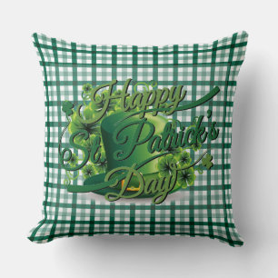 St Patrick's Day Gingham Green Pillow Kussen