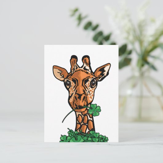 St. Patricks Day Giraffe Briefkaart (Staand voorkant)