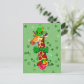 St. Patrick's Day Giraffe Briefkaart (Staand voorkant)