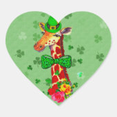 St. Patrick's Day Giraffe Hart Sticker (Voorkant)