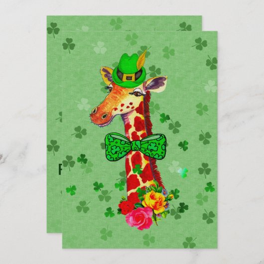 St. Patrick's Day Giraffe Kaart (Voorkant / Achterkant)