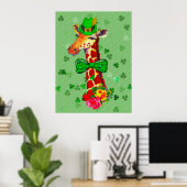 St. Patrick's Day Giraffe Poster (Thuiskantoor)