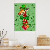 St. Patrick's Day Giraffe Poster (Keuken)