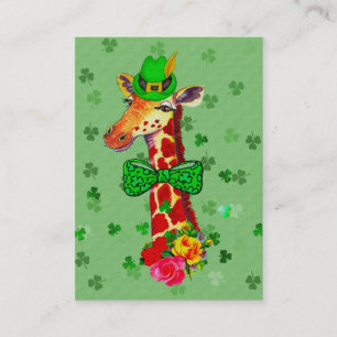 St. Patrick's Day Giraffe Visitekaartje