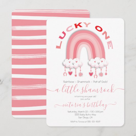 St. Patrick's Day Girl 1st Birthday Lucky One Kaart (Voorkant / Achterkant)