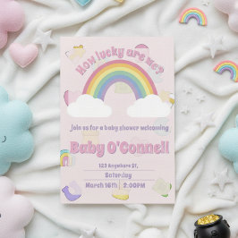 St. Patrick's Day girl baby shower Kaart