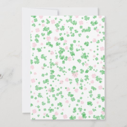 St Patrick's Day GIRL Baby Sprinkle Kaart (Achterkant)