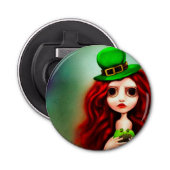 St. Patrick's Day Girl Button Flesopener (Voorkant)