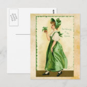St. Patrick's Day Girl in Green Briefkaart (Voorkant / Achterkant)