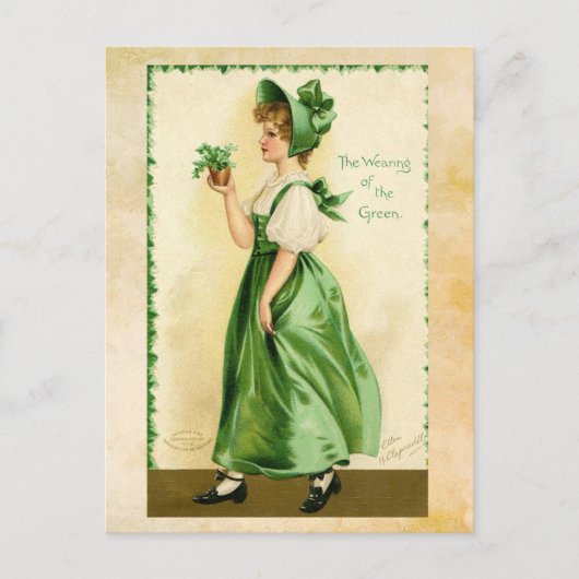 St. Patrick's Day Girl in Green Briefkaart (Voorkant)