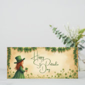 St. Patrick's Day Girl met Shamrocks (Staand voorkant)