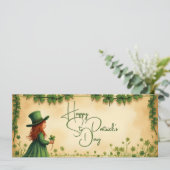 St. Patrick's Day Girl met Shamrocks (Staand voorkant)