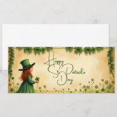 St. Patrick's Day Girl met Shamrocks (Voorkant / Achterkant)