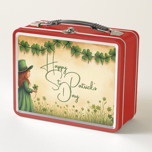 St. Patrick's Day Girl met Shamrocks (Voorkant)