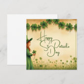 St. Patrick's Day Girl met Shamrocks (Voorkant / Achterkant)