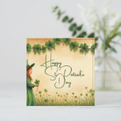 St. Patrick's Day Girl met Shamrocks (Staand voorkant)