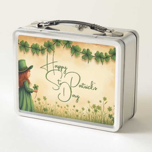 St. Patrick's Day Girl met Shamrocks (Achterkant)