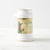 St. Patrick's Day Girl met Shamrocks Bierpul (Voorkant links)