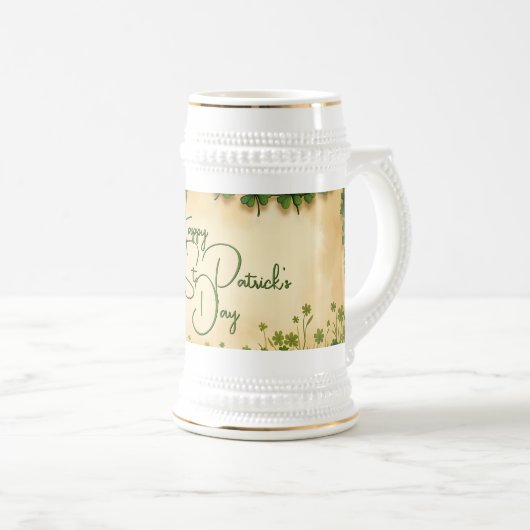 St. Patrick's Day Girl met Shamrocks Bierpul (Voorkant rechts)