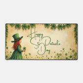 St. Patrick's Day Girl met Shamrocks Bureaumat (Voorkant)