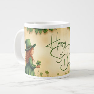 St. Patrick's Day Girl met Shamrocks Grote Koffiekop