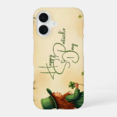 St. Patrick's Day Girl met Shamrocks iPhone 16 Hoesje (Achterkant)