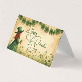 St. Patrick's Day Girl met Shamrocks Kaart