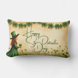St. Patrick's Day Girl met Shamrocks Kussen