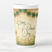 St. Patrick's Day Girl met Shamrocks Latte Mok (Voorkant)