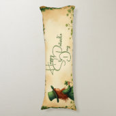 St. Patrick's Day Girl met Shamrocks Lichaamskussen (Voorkant Verticaal)