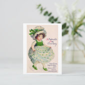 St. Patrick's Day Girl, Vintage Briefkaart (Staand voorkant)