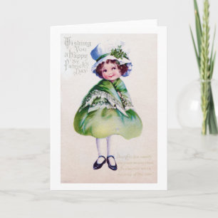 St. Patrick's Day Girl, Vintage Kaart