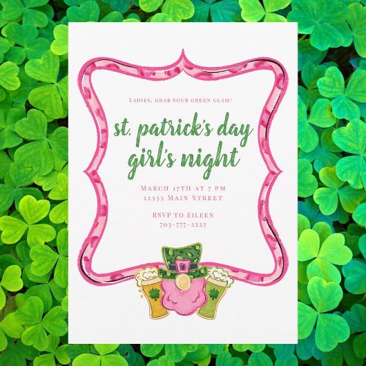 St Patrick's Day Girl's Night Kaart