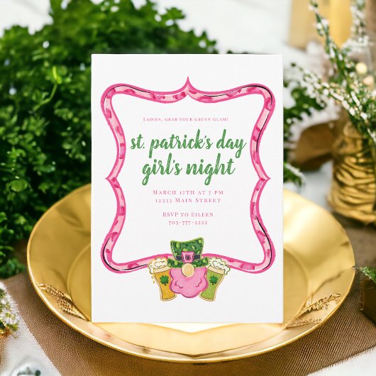 St Patrick's Day Girl's Night Kaart