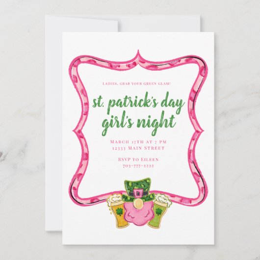 St Patrick's Day Girl's Night Kaart (Voorkant)