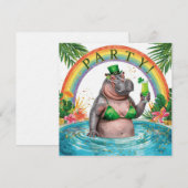 St. Patrick's Day Glam Nijlpaard Bikini Kaart (Voorkant / Achterkant)
