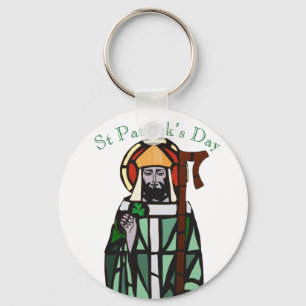 St Patricks Day Glas-in-loodraamontwerp Sleutelhanger
