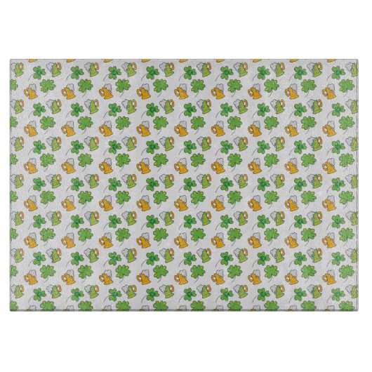 St. Patrick's Day Glass Cutting Board Snijplank (Voorkant)
