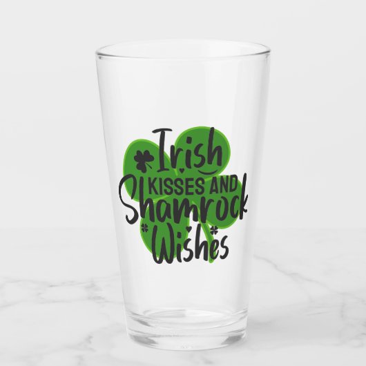 St Patrick's Day Glass with Quote Glas (Voorkant)