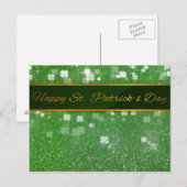 St. Patrick's Day Glitter Shamrock Briefkaart (Voorkant / Achterkant)
