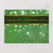 St. Patrick's Day Glitter Shamrock Briefkaart (Voorkant)