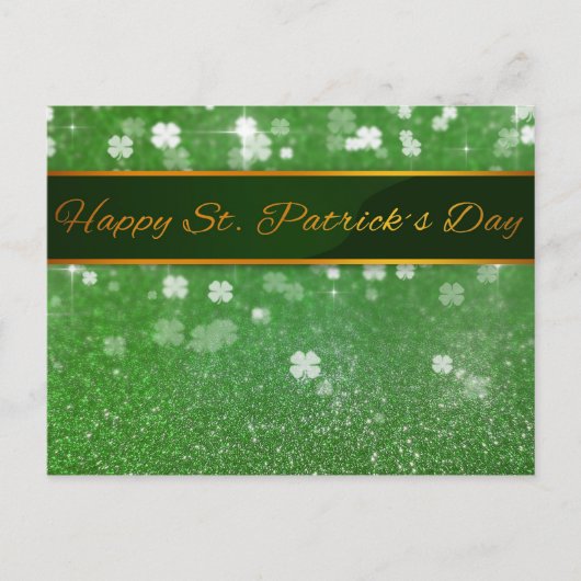 St. Patrick's Day Glitter Shamrock Briefkaart (Voorkant)