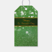 St. Patrick's Day Glitter Shamrock Cadeaulabel (Voorkant)