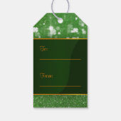 St. Patrick's Day Glitter Shamrock Cadeaulabel (Achterkant)