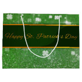 St. Patrick's Day Glitter Shamrock Groot Cadeauzakje (Achterkant)
